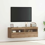 Armários de TV vidaXL com luzes LED 2 pcs Carvalho Artisan 60x30x40 cm