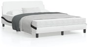 vidaXL Estrutura cama c/ cabeceira 120x200 couro artif. branco/preto