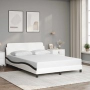 vidaXL Estrutura de cama Dover 120x200 couro artif. branco/preto