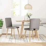 vidaXL Cadeiras de jantar 2 pcs tecido cinzento-acastanhado