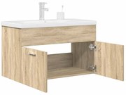 vidaXL Móvel lavatório lavatório incorporado torneira carvalho Sonoma