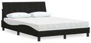 vidaXL Cama com colchão Hanko 140x190 cm tecido preto