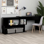 vidaXL Secretária de canto 200x50x76 cm derivados de madeira preto