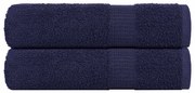 vidaXL Toalhas mãos 2 pcs 50x100 cm 360 gsm 100% algodão azul marinho