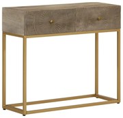 vidaXL Mesa consola 90x30x76 cm madeira de mangueira maciça e ferro