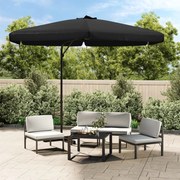 vidaXL Guarda-sol de jardim com poste de aço 300 cm preto