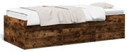 vidaXL Sofá-cama com gavetas sem colchão 90x190 cm carvalho fumado