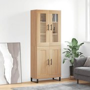 vidaXL Armário alto 69,5x34x180 cm derivados de madeira cor sonoma