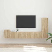 vidaXL Conjunto de móvel de TV Montado na parede 3 pcs Carvalho Sonoma