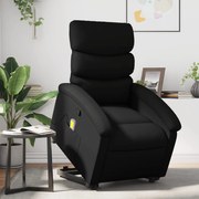 vidaXL Poltrona massagens reclinável elevatória couro artificial preto