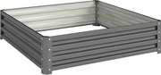 Outsunny Canteiro de jardim, canteiro com corpo de aço, cinza claro, 120 x 120 x 30 cm | Aosom Portugal