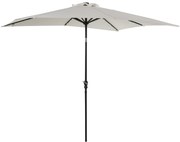 Outsunny Chapéu de Sol Luzes LED Jardim Inclinável 45 Graus Abertura Manivela Resistente UV 268x205x248 cm Creme | Aosom Portugal