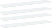 vidaXL Prateleiras estante 4 pcs 100x20x1,5cm contraplacado branco