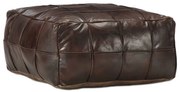 vidaXL Pufe 60x60x30 cm couro de cabra genuíno castanho-escuro