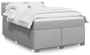 vidaXL Cama com molas/colchão 160x200 cm tecido cinzento-claro