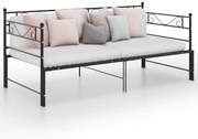 vidaXL Estrutura sofá-cama de puxar 90x200 cm metal preto