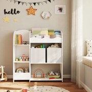 Estante infantil de arrumação 30 x 93 x 100 cm branca