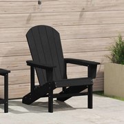 vidaXL Cadeira Adirondack Preta 74 x 82 x 91 cm em HDPE