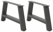 vidaXL Pés para mesa de centro em formato A, 2 peças, antracite, 70x (30-31) cm, aço