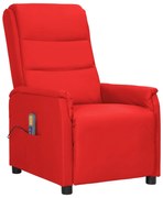 Poltrona massagens reclinável couro artificial vermelho