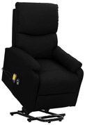 vidaXL Poltrona de massagens elevatória tecido preto