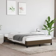 Estrutura de cama 120x200 cm tecido castanho-escuro