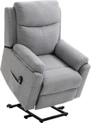 HOMCOM Poltrona Relax com Elevação, elétrica, função reclinável, controle remoto, molas ensacadas, até 120 kg, Cinza | Aosom Portugal