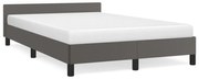 vidaXL Estrutura de cama sem colchão 120x190cm couro do falso cinzento