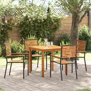 vidaXL Conjunto de Jantar para Jardim 5 pcs Preto 85 x 85 x 74 cm