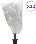 vidaXL Coberturas para plantas com cordão 12 pcs 70 g/m² 0,8x1 m