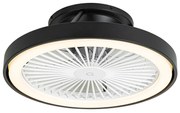 Ventilador de teto inteligente preto 54cm incl. LED regulável com controle remoto - Dave
