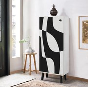 Armário de Sapatos Vegas – Branco/Preto – 50x135x38 cm