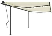 Toldo automático c/ LED e sensor de vento 4x3,5 m cor creme