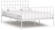 vidaXL Estrutura de cama com estrado de ripas 120x200 cm metal branco