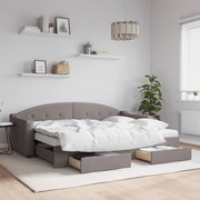vidaXL Sofá-cama c/ gavetão/gavetas 80x200 cm tecido cinza-acastanhado