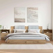 vidaXL Mesas de cabeceira 2pcs derivados de madeira carvalho artisiano