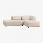 Sofá Modular De Canto De 2 Peças Com Chaise-longue Esquerda E Pufe Fogler Chenille Creme Bege - Sklum