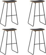 vidaXL Bancos de bar 4 pcs couro artificial preto