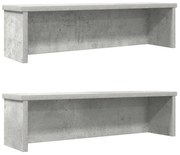 vidaXL Racks de cozinha empilhável 2 pcs concreto cinza 50x15x16 cm