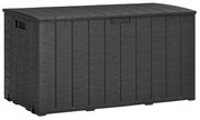 Baú de Armazenamento Exterior 366L Baú para Jardim de Plástico de Pare