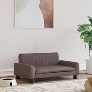 vidaXL Cama para cães 70x45x30 cm couro artificial castanho