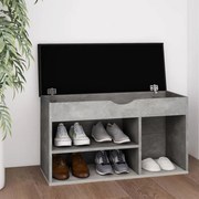 vidaXL Banco sapateira + almofadão 80x30x47cm contrap. cinza cimento