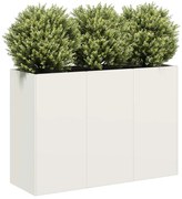 vidaXL Vaso floreira 120x40x80 cm aço laminado a frio branco