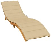 vidaXL Almofadão para espreguiçadeira 200x60x4cm mesclado tecido bege