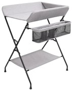vidaXL Mesa muda-fraldas ferro cinzento-claro