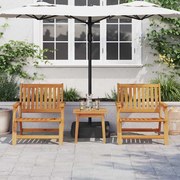 vidaXL Cadeiras de Jardim com Mesa 3 pcs Madeira Sólida Acácia