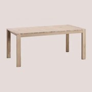 Mesa De Jantar Retangular Extensível De Madeira (170-260x95 Cm) Quëbi Madeira Natural - Sklum