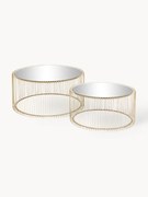 Mesa de centro com tampo de vidro Wire, conjunto de 2