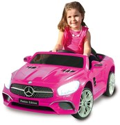 Carro elétrico infantil bateria 12V Mercedes-Benz SL 400 Rosa