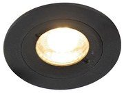 Foco embutido inteligente moderno preto redondo incluindo WiFi GU10 IP54 - Xena